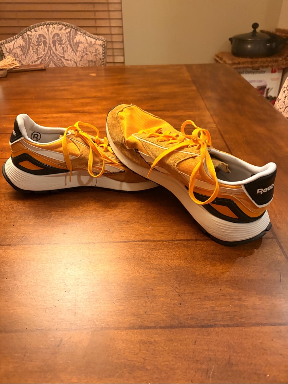 Men’s/Unisex Reebok Yellow and Black Athletic Sneakers